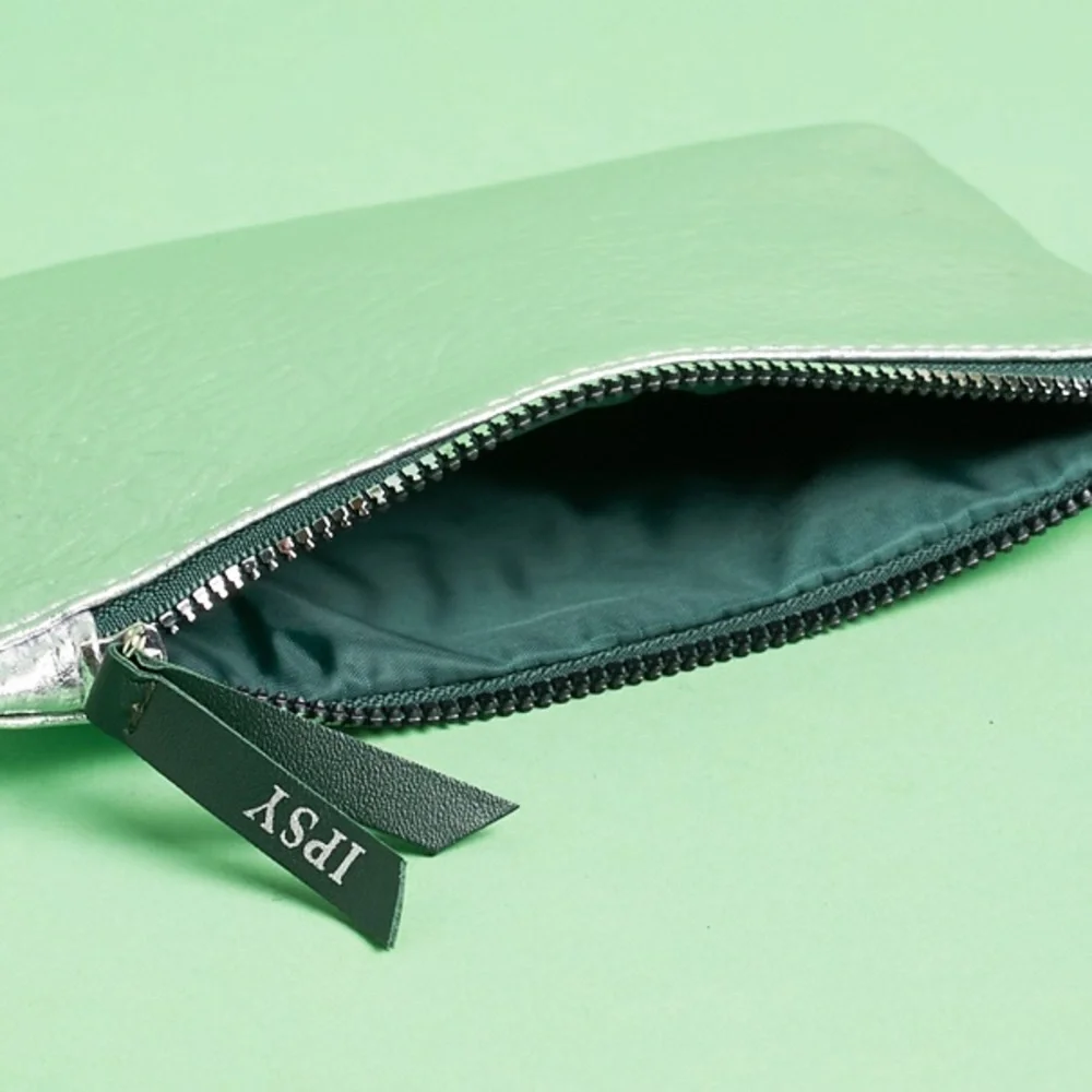 IPSY Silver Metallic Glam Cosmetics Clutch Bag